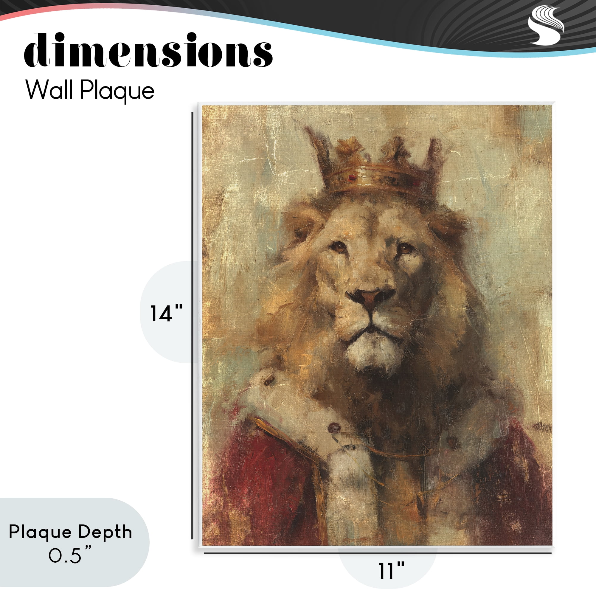 Stupell Industries Regal Lion Sovereign Wall Plaque Art, design by Svetlana Aleynikova