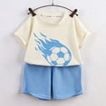 thumbnail image 5 of NAISIBABY Boys Summer Outfit Sets, Soccer Garphic Short Sleeve T-Shirt & Shorts 2-Piece Active Fit Casual Clothes Sets Blue Size 2, 5 of 9