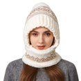 thumbnail image 6 of 3 In 1 Beanie Hat With Scarf And Mask Warm Winter Scarves Fitness Faux Fur Shawl Pashmina Wraps Fall Fashion Must Have Women's Hats & Caps White, 6 of 8