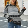 thumbnail image 2 of IROINNID Reduced Womens Sweater Round Neckline Pullover Sweater Print Comfy Mid-Length Long Sleeve Retro Diamond Knitting Sweater, 2 of 5