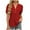 Red, variant on Summer Fashion Oversize Shirts for Womens Casual Print V-Neck Short Sleeve Casual Blouse