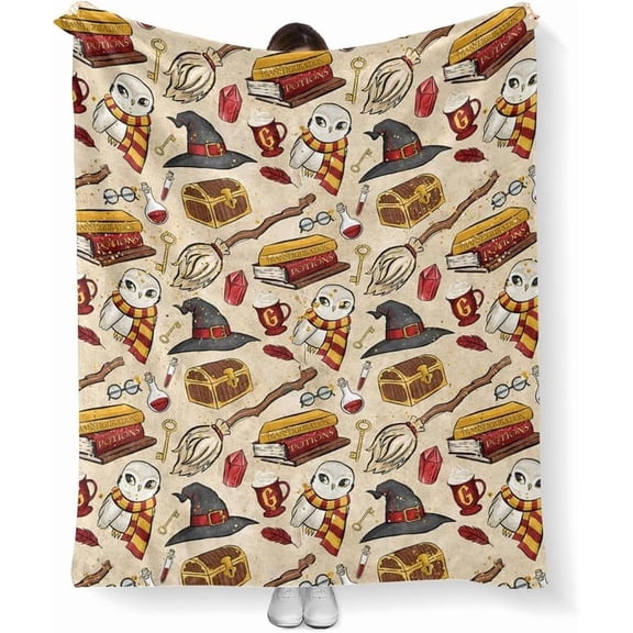 Wizard Magic Blanket - Premium Flannel, 3D Printed Pattern, Comfortable Blanket for Bedroom Sofa Bed Car (50 * 60 in)