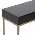 thumbnail image 6 of Kate and Laurel Karlsen Modern Wood and Metal Narrow Side Table, 16 x 8 x 24, Black and Antique Brass, Minimal Slim End Table for Use as Bedroom Nightstand or Accent Entryway or Living Room Decor, 6 of 9