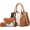 Brown, variant on NCY Women Fashion Handbags Purses Wallet Tote Shoulder Bag Casual Crossbody Bags, Top Handle Satchel Purse Set 4pcs for Ladies