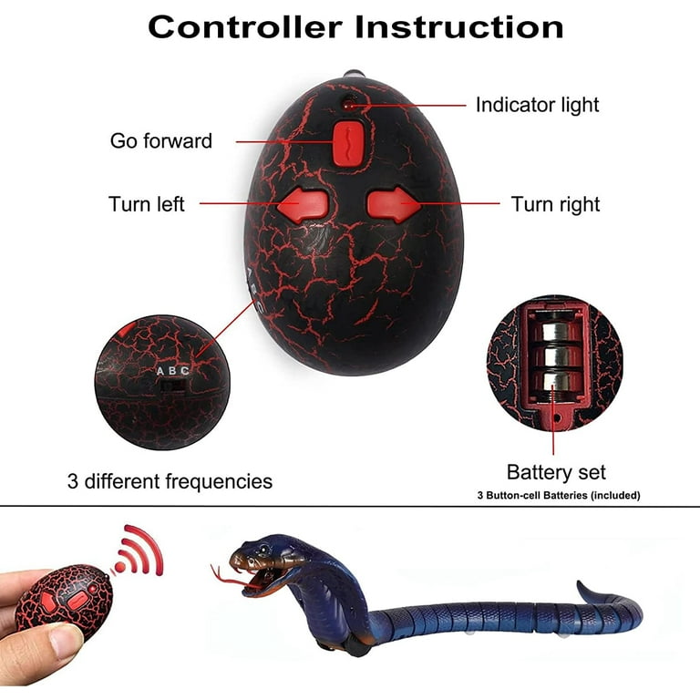 Detachable Remote Control Cobra Snake 17 Long Rechargeable Simulation RC Snake Toy for Kids Walmart