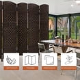 thumbnail image 6 of YRLLENSDAN,Room Dividers Panels Folding,Privacy wall Indoor,Wall Divider for Room Separation,Folding Privacy Screen, Freestanding,Wood,6 Panel,Brown, 6 of 7