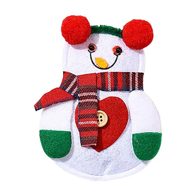 XWSHYW Decoraciones Navideñas Adornos Navideños Adornos de Mesa Juego de Cuchillos y Tenedores Papá Noel Juego de Utensilios para El Hogar Cuchillo de Muñeco de Navidad de Tela No Tejida