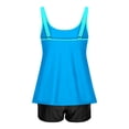 thumbnail image 5 of Dagegui Tankini Swimsuits for Women 2 Piece Modest Bathing Suits Summer Pleated U Neck Swim Tank Top with Boyshorts Swimwear Sets Light Blue L, 5 of 6