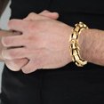 thumbnail image 2 of facefd Gothic Punk Bracelet Titanium Steel Dragon Scale Bangle Gold 8.26 inches, 2 of 9