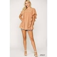 thumbnail image 2 of Textured Ruffle Sleeve Tunic Top With Back Keyhole - L, 2 of 4