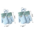 thumbnail image 6 of Eoperou 1 Pair Hanging Rope Halter Thickened Fleece Lining Winter Gloves Letter Logo Solid Color Baby Knitting Mittens, 6 of 8
