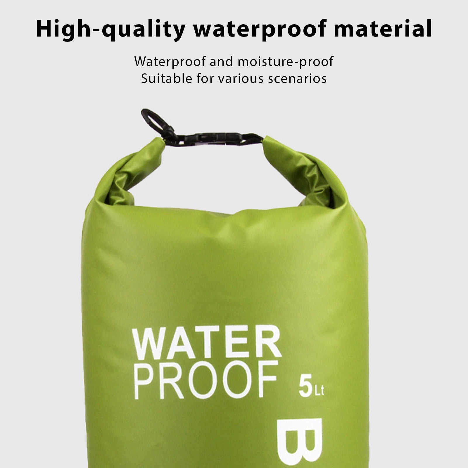 Outdoor Gear Outdoor Watertight Bag, 250D Mesh Fabric Lightweight Roll Top Sack with Reliable Plastic Snap Buckles, for Kayaking Camping Swimming Hiking