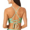 thumbnail image 2 of California Waves Junior's Printed Cutout Bralette Bikini Top Swimsuit Green Size Small, 2 of 3