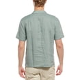 thumbnail image 2 of Onia mens  Linen Pintuck Camp Shirt, m, Green, 2 of 3