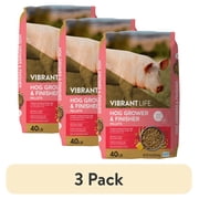 (3 pack) Vibrant Life Hog Grower & Finisher Pellet Feed, 40 lb Bag