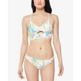 thumbnail image 3 of JESSICA SIMPSON Women's Yellow Tie Dye Tie Cropped Cami Cutout Deep V Neck Adjustable Swimsuit Top M, 3 of 3