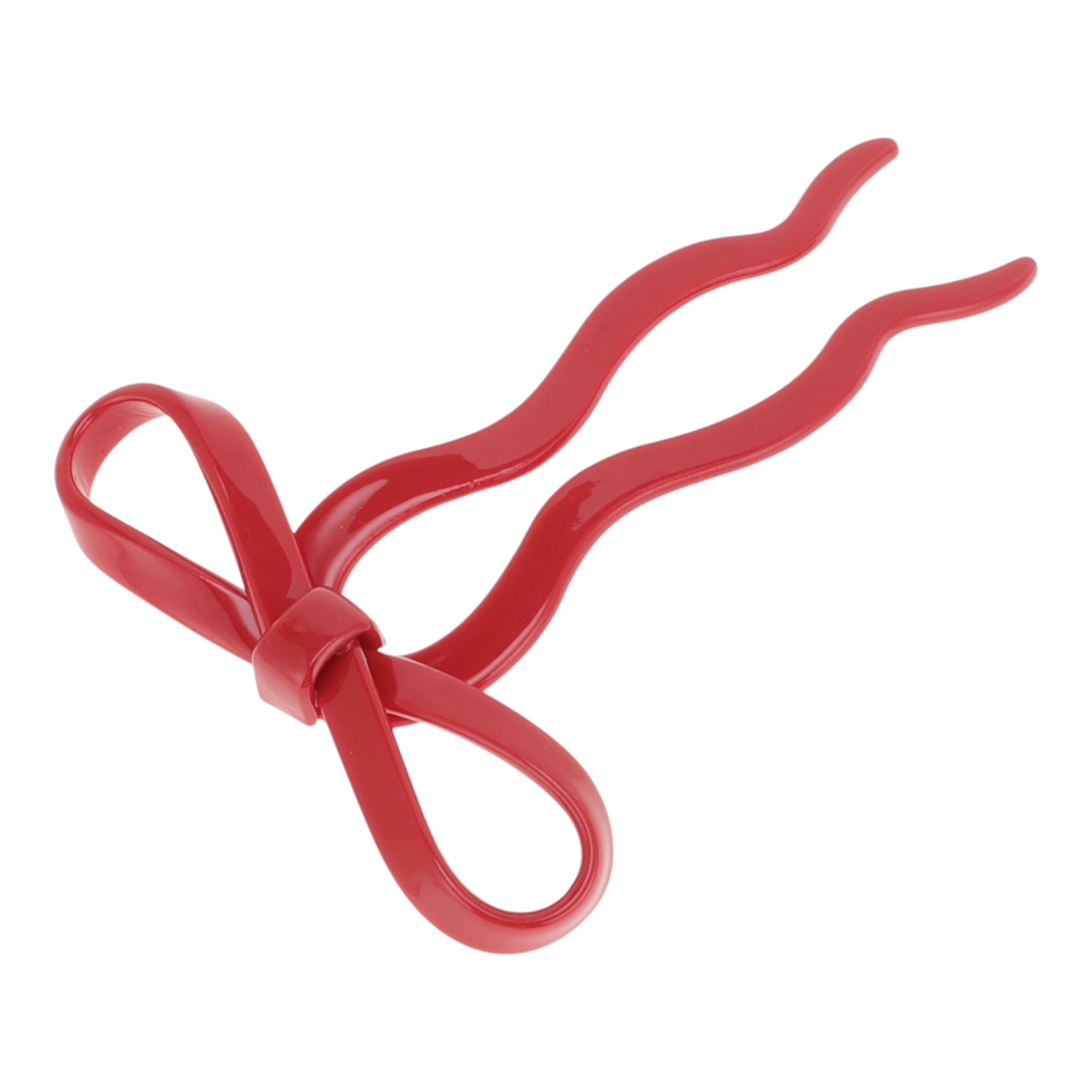 Unique Bargains Bow Wave Chignon Pin for Women 1 Pc Red