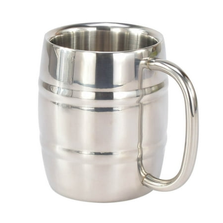 

VEAREAR 420/320ml Kitchen Gadget Double Wall Plain Stainless Steel Beer Coffee Milk Cup