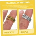 thumbnail image 3 of 4pcs Braided Ring Vintage Rings Metal Decor Yarn Guide Finger Ring Crochet Loop Ring To Weave Tool, 3 of 5
