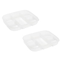 2/1pcs Divided Serving Tray With Lid, 5 Compartment for Party Platter, Snackle Box Container, Veggie Tray, Vegetable Storage Square Relish Serving Platter