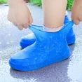 thumbnail image 4 of Fundas de látex antideslizantes para zapatos de lluvia, reutilizables, para caminar al aire libre, accesorios para botas de lluvia, impermeables, de color azul y negro, para hombres y mujeres, 4 of 5