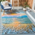 thumbnail image 3 of SAFAVIEH Barbados Dusk Waves Outdoor Area Rug, Gold/Blue, 8' x 10'5", 3 of 10