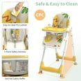 thumbnail image 2 of Baby High Chair, High Chairs for Babies and Toddlers with Adjustable Backrest/Footrest/Seat Height,Foldable High Chair with 4 Wheels, Toddler High Chair with Double Removable Tray(Yellow), 2 of 16