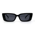 thumbnail image 1 of Womens Retro Mod Square Cat Eye Thick Plastic Sunglasses All Black, 1 of 4