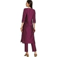 thumbnail image 2 of eloria Women's Indian Stylish Solid Gotta Patti Work Kurta With Trouser, 2 of 7
