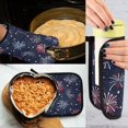 thumbnail image 5 of Yayeee Oven Mitts and Pot Holder Set of 2 Heat Resistant Kitchen Gloves Baking Hot Pad, Red and Blue Fireworks Pattern, 5 of 5