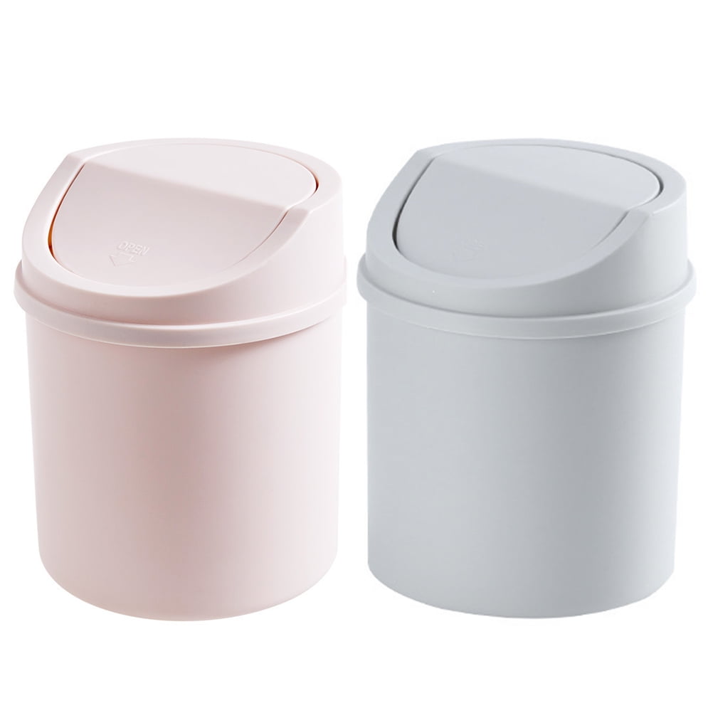 Trash Can Bin Garbage Mini Small Countertop Waste Table Vanity Tiny
