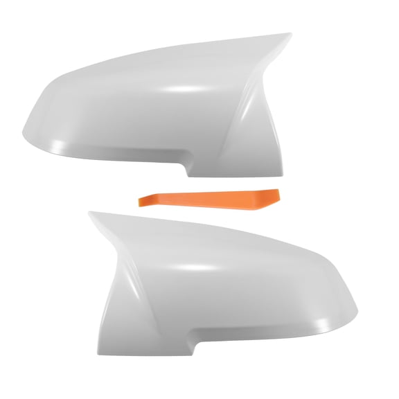 Unique Bargains 1 Pair Car Rear View Mirror Cover Cap Replacement for BMW X1 328i 125i 330i Mirror Guard Covers, White