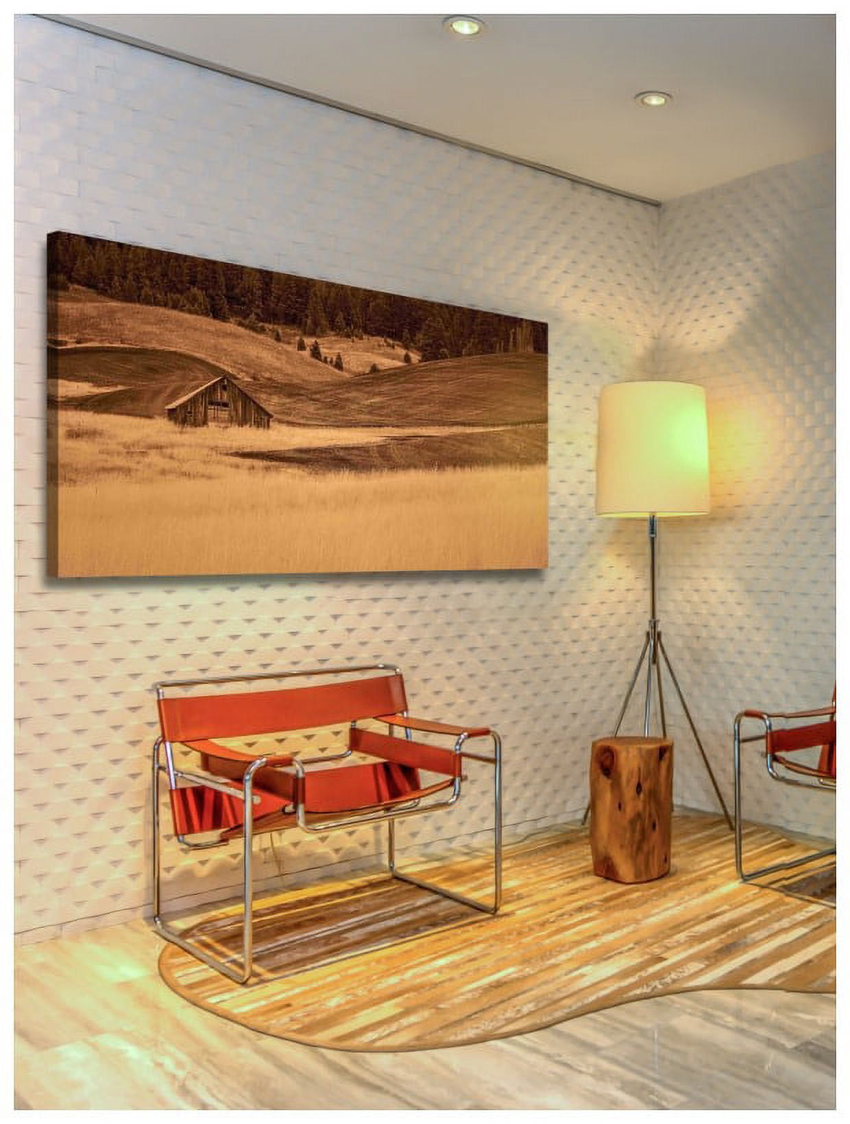 Marmont Hill Inc Marmont Hill - Brown Barn in the Blonde Grasses Painting Print on Canvas - Multi-color