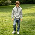 thumbnail image 5 of Falkdiz Hooded Sweatshirts for Boys Warm Winter Pullover Outdoor Casual Trendy Solid Color Long Sleeve Boys Shirts,Gray,Size: 7, 5 of 8