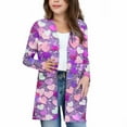 thumbnail image 3 of MKOSPLRT Girl's Open Front Cardigan Long Sleeve Sequined Graphic Cardigan Jacket Kids Casual Loose Outerwear Coats with Pockets 5-14Y, 3 of 8
