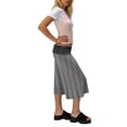 thumbnail image 6 of Inglocry Women Gauchos Pants Fold Over Low Rise Cropped Capris Pants Foldover Wide Leg Flared Yoga Culotte Bottoms Black M, 6 of 6