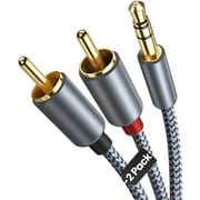 RCA to 3.5mm Cable, 2-Pack 6FT Aux to RCA Cable Male to Male Adapter Hi-Fi Sound Nylon-Braided Auxiliary Audio Cord