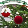 thumbnail image 3 of Christmas Velvet Balls 1.97 Flocked Christmas Hanging Ornaments Handmade Velvet Balls Xmas Tree Ornaments Xmas Tree Bulbs for Wedding Anniversary Party 15 Pcs, 3 of 5
