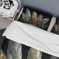 thumbnail image 4 of Designart "Gilded Feathers Gold II" Glam Feather Bedding Covert Set - Glam Gold Floral Bed Set With 1 Sham, 4 of 6