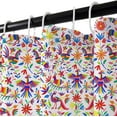 thumbnail image 4 of Mexico Floral Shower Curtain for Bathroom, Traditional Mexican Bluebird Otomi Style Bright Pattern Bath Curtains, Paisley Flowers Ethnic Color Fabric Modern Bathroom Accessories with Hooks, 4 of 5