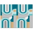 thumbnail image 2 of Area Rug 2'x3' Mid-Century Modern Art Geometric Abstract Blue Washable Area Rugs Non Shedding Floor Carpet Rubber Backing Non-Slip Indoor Mats for Living Room Bedroom Kitchen, 2 of 8