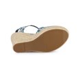 thumbnail image 5 of BLISSFUL STEP Women's Shoes Floral Printed Bow Tie Platform Slingback Espadrille Wedge Sandals Blue 8, 5 of 7