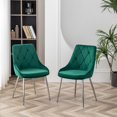 thumbnail image 2 of Porthos Home Tam Tufted Velvet Dining Chairs with Chrome Legs (Set of 2), 2 of 7