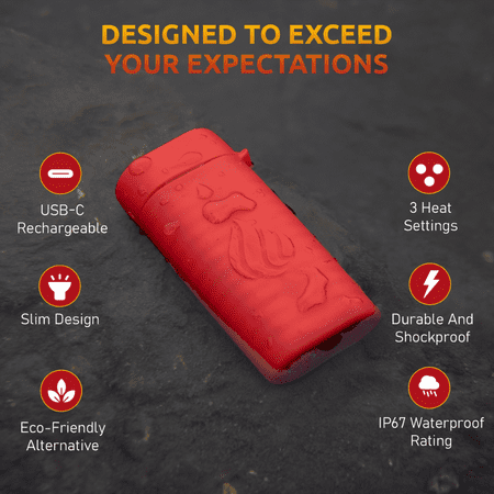 Panther Vision - POWERPAW 502 IP67 Waterproof Rechargeable Hand Warmer - Red