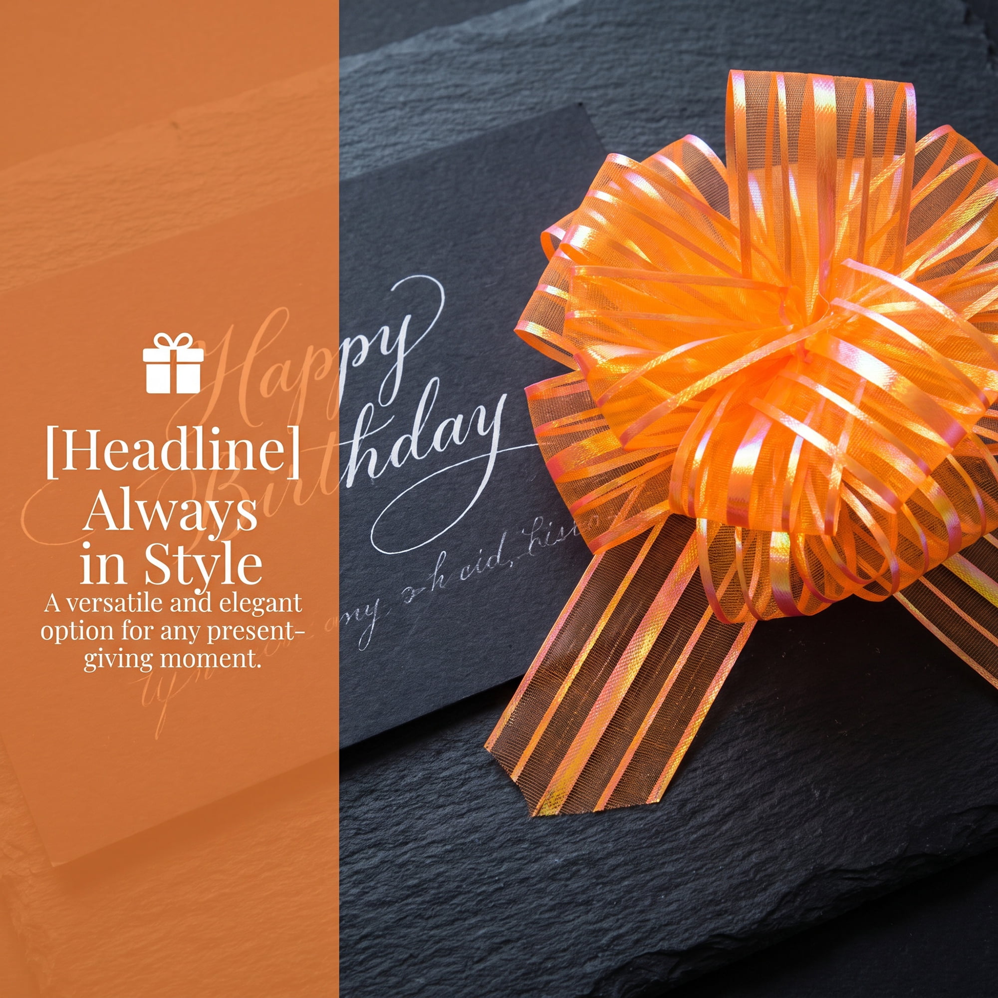 Unique Bargains Crush-Resistant Ribbon Bow for Birthday and Special Occasions Orange
