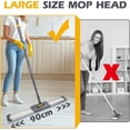 thumbnail image 3 of Commercial Mop, 36'' Large Dust Mop,Heavy Duty Industrial Push Mops with 3 Reusable Microfibre Pads & 62'' Adjustable Handle for Home,Hotel,Mall,Warehouse, 3 of 7