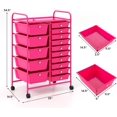 thumbnail image 3 of ARLIME 15-Drawer Storage Cart, 15 Drawer Trolley, Rolling Organizer Cart, Scrapbook Paper Organizer, Suitable for Office and School, Rolling Office Storage Tools (Hot Pink), 3 of 9