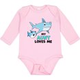 thumbnail image 3 of Inktastic My Aunt Loves Me with Cute Sharks Boys or Girls Long Sleeve Baby Bodysuit, 3 of 5