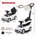 thumbnail image 3 of Gymax 3-in-1 Toddler Push Car w/Adjustable Canopy Under Seat Storage Realistic Sounds White, 3 of 10