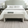 thumbnail image 3 of Modern Bed End Bench with Storage,Upholstered Large Foot Rest Stool, Comfy Window Vanity Bench for Living Room,Bedroom,Dorm,Coffee Table,Linen Light Grey, 3 of 9